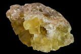 Yellow Cubic Fluorite Crystal Cluster with Quartz - Morocco #159955-1
